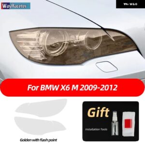 BMW 2個 M パフォーマンス ヘッドライト フィルムクリアスモークブラック TPU ステッカー X6 2008-2014 E71 M - X6 M 09-12 G
