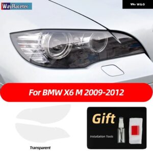 BMW 2個 M パフォーマンス ヘッドライト フィルムクリアスモークブラック TPU ステッカー X6 2008-2014 E71 M - X6 M 09-12 T