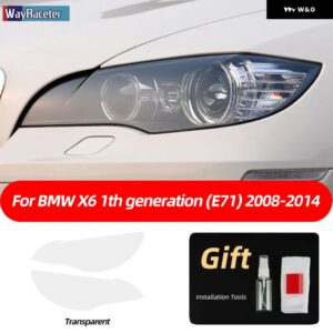 BMW 2個 M パフォーマンス ヘッドライト フィルムクリアスモークブラック TPU ステッカー X6 2008-2014 E71 M - X6 08-14 T