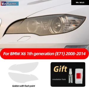 BMW 2個 M パフォーマンス ヘッドライト フィルムクリアスモークブラック TPU ステッカー X6 2008-2014 E71 M - X6 08-14 G