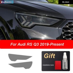 アウディ ヘッドライト フィルムスモークブラック TPU ステッカー Q2 Q3 F3 8U Q5 FY 8R Q7 4メートル Q8 SQ2 SQ5 SQ8 RSQ3 RSQ8 - RS Q3 2019-On