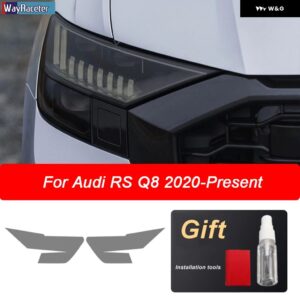 アウディ ヘッドライト フィルムスモークブラック TPU ステッカー Q2 Q3 F3 8U Q5 FY 8R Q7 4メートル Q8 SQ2 SQ5 SQ8 RSQ3 RSQ8 - RSQ8 2020-On