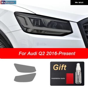 アウディ ヘッドライト フィルムスモークブラック TPU ステッカー Q2 Q3 F3 8U Q5 FY 8R Q7 4メートル Q8 SQ2 SQ5 SQ8 RSQ3 RSQ8 - Q2 2016-On