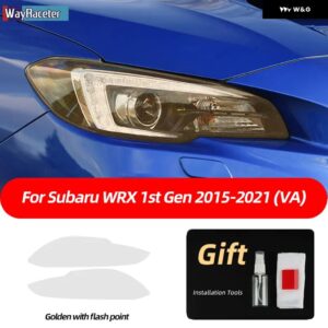 スバル 2個 ヘッドライト フィルムフロントライトクリアスモークブラック TPU ステッカー WRX VA 2015-2021 STI - Golden point