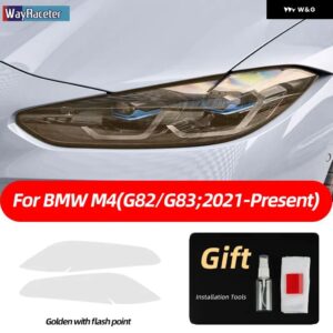 BMW 2個 M パフォーマンス ヘッドライト フィルムフロントライトクリアスモークブラック TPU ステッカー M4 G82 G83 2021 2022 - Golden point