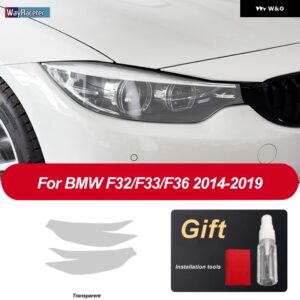 BMW 2個 ヘッドライト フィルム ヘッドランプ 修復クリア黒 TPU ステッカー 4シリーズ F32 F33 F36 - Transparent