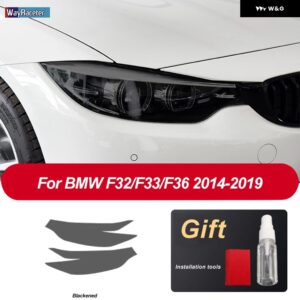 BMW 2個 ヘッドライト フィルム ヘッドランプ 修復クリア黒 TPU ステッカー 4シリーズ F32 F33 F36 - Blackened