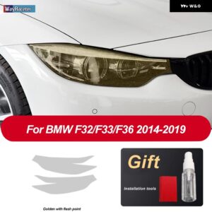 BMW 2個 ヘッドライト フィルム ヘッドランプ 修復クリア黒 TPU ステッカー 4シリーズ F32 F33 F36 - Golden