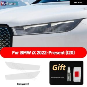 BMW 2個 ヘッドライト フィルムクリアスモークブラック TPU ステッカー IX 2022 2023 I20 M60 - Transparent