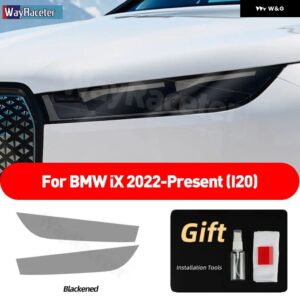 BMW 2個 ヘッドライト フィルムクリアスモークブラック TPU ステッカー IX 2022 2023 I20 M60 - Smoked black