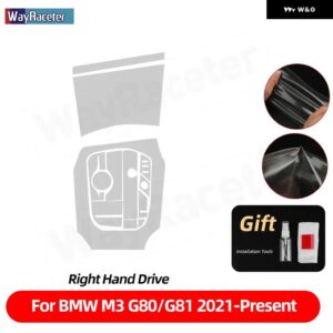 BMW 自己修復アンチスクラッチトップ TPU ビニールセンターギア インテリア ペイントフィルム M3 G80 G81 2021-23 - RHD only console