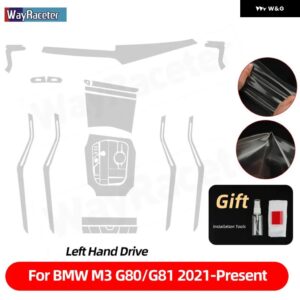 BMW 自己修復アンチスクラッチトップ TPU ビニールセンターギア インテリア ペイントフィルム M3 G80 G81 2021-23 - LHD the set