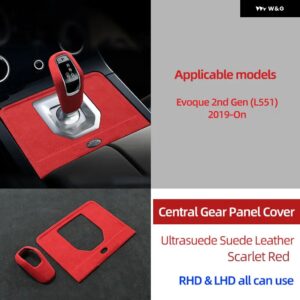 ランドローバー ラップ車マルチメディア中央ノブギアパネル ステッカー カバー レンジローバー EVOQUE L551 2019-21 - Scarlet Red SET