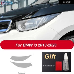 BMW 2個 ヘッドライト フィルム修復クリア黒 TPU ステッカー I3 2013-2020 - Transparent