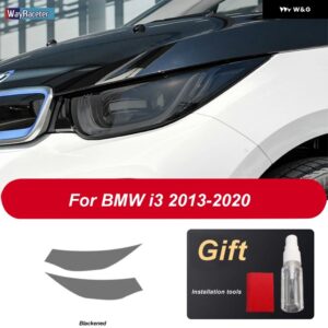 BMW 2個 ヘッドライト フィルム修復クリア黒 TPU ステッカー I3 2013-2020 - Blackened