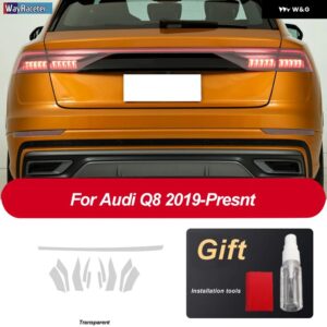 アウディ ヘッドライト フィルム修復 テールライト クリア黒 TPU ステッカー Q8 S8 RSQ8 2019 2020 - Taillight Q8 T