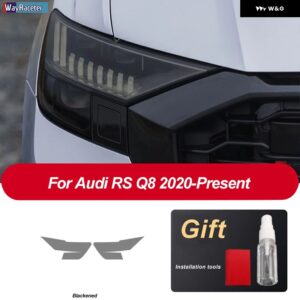 アウディ ヘッドライト フィルム修復 テールライト クリア黒 TPU ステッカー Q8 S8 RSQ8 2019 2020 - Headlight RSQ8 B