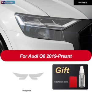 アウディ ヘッドライト フィルム修復 テールライト クリア黒 TPU ステッカー Q8 S8 RSQ8 2019 2020 - Headlight Q8 T