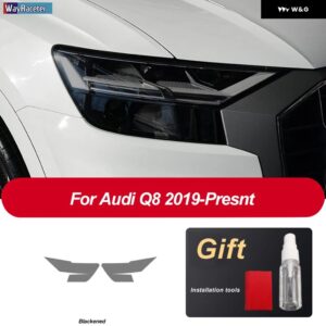 アウディ ヘッドライト フィルム修復 テールライト クリア黒 TPU ステッカー Q8 S8 RSQ8 2019 2020 - Headlight Q8 B