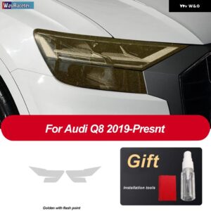 アウディ ヘッドライト フィルム修復 テールライト クリア黒 TPU ステッカー Q8 S8 RSQ8 2019 2020 - Headlight Q8 G