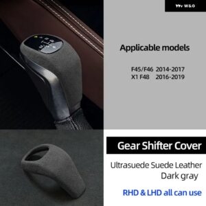 BMW ウルトラスエード トップ スエード ラップ ギア シフト ノブ トリム カバー X1 F48 2016-2019 2シリーズ アクティブ ツアラー F45 F46 2014-2017 - Dark Gray