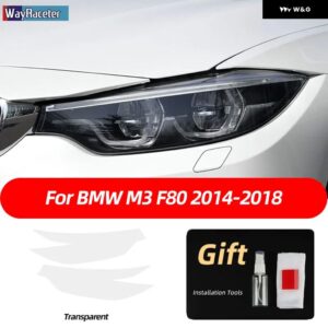 BMW 2個 M パフォーマンス ヘッドライト フィルムフロントライトクリアスモークブラック TPU ステッカー M3 E90 E92 E93 F80 - M3 2014-2019 2