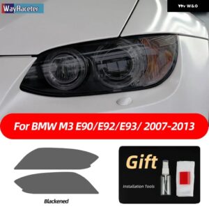 BMW 2個 M パフォーマンス ヘッドライト フィルムフロントライトクリアスモークブラック TPU ステッカー M3 E90 E92 E93 F80 - M3 2007-2013 1