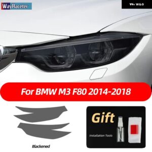 BMW 2個 M パフォーマンス ヘッドライト フィルムフロントライトクリアスモークブラック TPU ステッカー M3 E90 E92 E93 F80 - M3 2014-2019 1