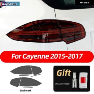 ポルシェ ヘッドライト フィルム テールライト ライトクリアスモークブラック TPU ステッカー カイエン 2015 2016 2017 ターボ 9 - Only Taillight 1