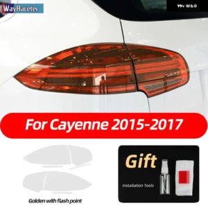 ポルシェ ヘッドライト フィルム テールライト ライトクリアスモークブラック TPU ステッカー カイエン 2015 2016 2017 ターボ 9 - Only Taillight 3