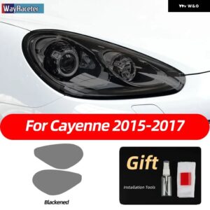 ポルシェ ヘッドライト フィルム テールライト ライトクリアスモークブラック TPU ステッカー カイエン 2015 2016 2017 ターボ 9 - Only Headlight 1
