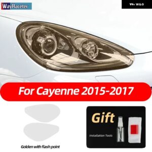ポルシェ ヘッドライト フィルム テールライト ライトクリアスモークブラック TPU ステッカー カイエン 2015 2016 2017 ターボ 9 - Only Headlight 3