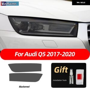 アウディ 2個 ヘッドライト フィルムクリアスモークブラック TPU ステッカー Q5 2009-ON SQ5 8R 年度 2021 2022 - Q5 18-20 B