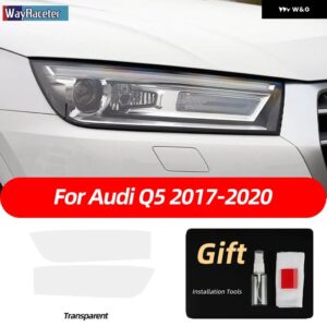 アウディ 2個 ヘッドライト フィルムクリアスモークブラック TPU ステッカー Q5 2009-ON SQ5 8R 年度 2021 2022 - Q5 18-20 T