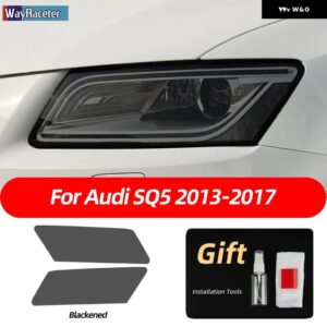 アウディ 2個 ヘッドライト フィルムクリアスモークブラック TPU ステッカー Q5 2009-ON SQ5 8R 年度 2021 2022 - SQ5 13-17 B