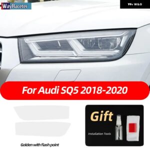 アウディ 2個 ヘッドライト フィルムクリアスモークブラック TPU ステッカー Q5 2009-ON SQ5 8R 年度 2021 2022 - SQ5 18-20 T