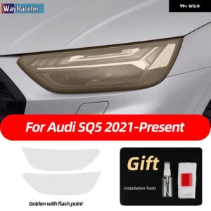 アウディ 2個 ヘッドライト フィルムクリアスモークブラック TPU ステッカー Q5 2009-ON SQ5 8R 年度 2021 2022 - SQ5 21-On G