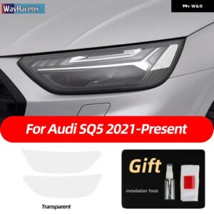 アウディ 2個 ヘッドライト フィルムクリアスモークブラック TPU ステッカー Q5 2009-ON SQ5 8R 年度 2021 2022 - SQ5 21-On T