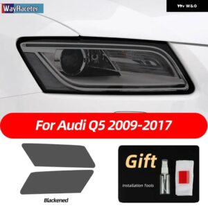 アウディ 2個 ヘッドライト フィルムクリアスモークブラック TPU ステッカー Q5 2009-ON SQ5 8R 年度 2021 2022 - Q5 09-17 B