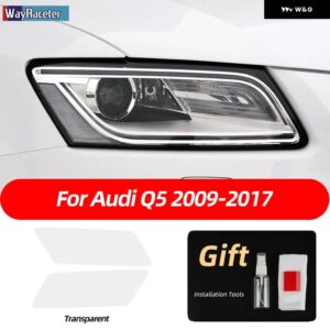 アウディ 2個 ヘッドライト フィルムクリアスモークブラック TPU ステッカー Q5 2009-ON SQ5 8R 年度 2021 2022 - Q5 09-17 T