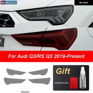 アウディ ヘッドライト フィルム ヘッドランプ テールライト クリア黒 TPU ステッカー Q3 F3 RSQ3 スポーツバック 2019-ON - The whole set B