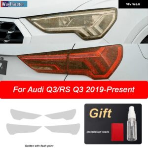 アウディ ヘッドライト フィルム ヘッドランプ テールライト クリア黒 TPU ステッカー Q3 F3 RSQ3 スポーツバック 2019-ON - The whole set G