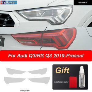 アウディ ヘッドライト フィルム ヘッドランプ テールライト クリア黒 TPU ステッカー Q3 F3 RSQ3 スポーツバック 2019-ON - The whole set T