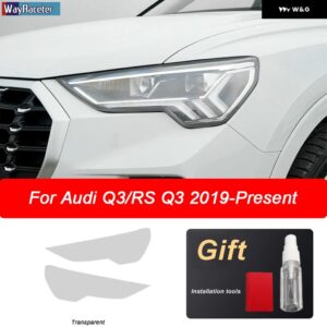 アウディ ヘッドライト フィルム ヘッドランプ テールライト クリア黒 TPU ステッカー Q3 F3 RSQ3 スポーツバック 2019-ON - Headlight T