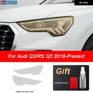アウディ ヘッドライト フィルム ヘッドランプ テールライト クリア黒 TPU ステッカー Q3 F3 RSQ3 スポーツバック 2019-ON - Headlight G