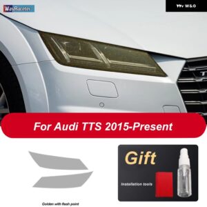 アウディ 2個 ヘッドライト フィルム ヘッドランプ クリア黒 TPU ステッカー TT TTS TTRS MK3 8S 2015-現在 - TTS Golden