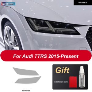 アウディ 2個 ヘッドライト フィルム ヘッドランプ クリア黒 TPU ステッカー TT TTS TTRS MK3 8S 2015-現在 - TTRS Blackened