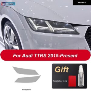 アウディ 2個 ヘッドライト フィルム ヘッドランプ クリア黒 TPU ステッカー TT TTS TTRS MK3 8S 2015-現在 - TTRS Transparent