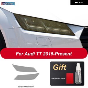 アウディ 2個 ヘッドライト フィルム ヘッドランプ クリア黒 TPU ステッカー TT TTS TTRS MK3 8S 2015-現在 - TT Golden