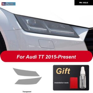 アウディ 2個 ヘッドライト フィルム ヘッドランプ クリア黒 TPU ステッカー TT TTS TTRS MK3 8S 2015-現在 - TT Transparent
